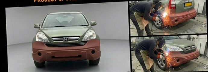 Honda CRV custom front and rear bumper fabrication work it excellent and perfection metal craft with detail